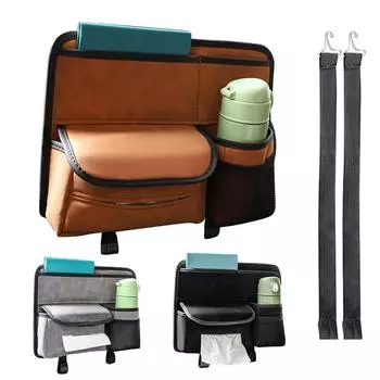 Back Seat Organizers And Storage Back Of Seat Car Organizer Backseat Organizer Artificial Leather Trunk Organizer For Snacks серый