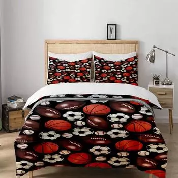 Back To School Rugby Duvet Cover Set King Queen Double Full Twin Single Size Bed Linen Set 140x210cm