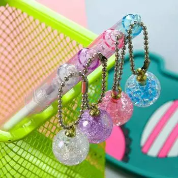 Back to school season 10pcs 0.5mm creative wishing bottle pendant pen cute crystal pendant gel pen high-value stationery prize gift water pen фиолетовый