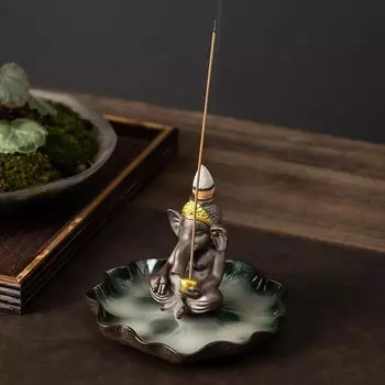 Backflow Incense Holder Creative Frog Elephant Rabbit Ceramic Incense Burner Ash Home Tea House Yoga Decor Crafts Handcraft