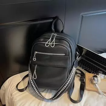 Backpack bag women s new fashion student high-end multi-functional bag versatile shoulder backpack school bag чёрный