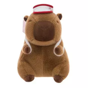 Backpack Capybara Hat Cartoon Plush Toy Room Decoration Children Doll Sleeping 25cm