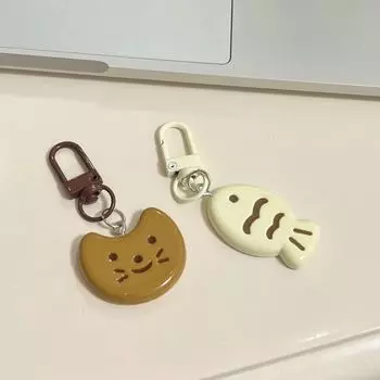 Backpack Charms Cat and Fish Key Chain Acrylic DIY Chain Pendant Cute Cartoon Resin Pendant Gift Cat