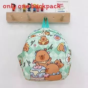 Backpack Children Capybara Zipper Design Adjustable Shoulder Schoolbag Straps