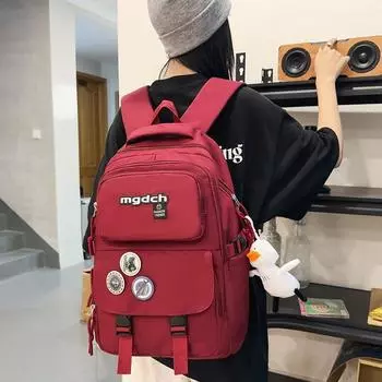 Backpack College-style Lightweight Waterproof Backpack Student Schoolbag чёрный