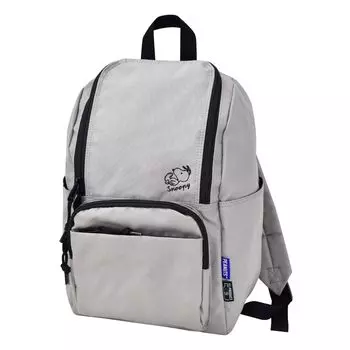 Backpack Daypack Water Repellent Material Large Capacity A4 Logo Lightweight Simple Back Pocket Sustainable Eco Material 0343 Gray One Size [Snoopy]