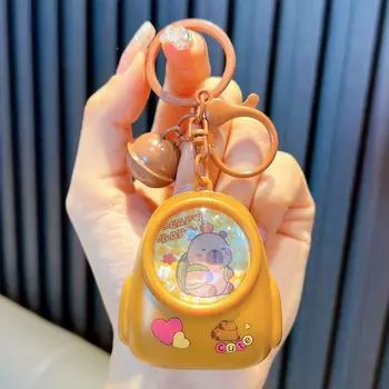 Backpack Decor Small Night Light Keychains Kawaii Capybara Pendant Unisex Style 4