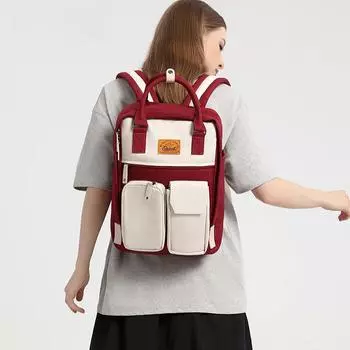 Рюкзак женский школьный рюкзак мужской компьютерная сумка дорожный школьный рюкзак сумка для пары красный