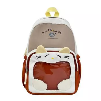 Backpack for female junior high school students, cute small and fresh backpack, high-value and large-capacity student schoolbag. No pendant хаки
