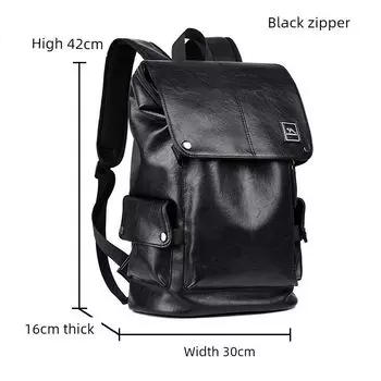 Backpack Genuine Leather Men s Large Capacity Durable Computer Bag Business Commuter Travel Travel Backpack Fashion Black