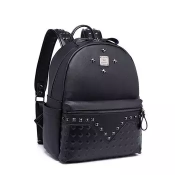 Backpack K-style Women Rivet Fashionable Student Schoolbag Medium Black