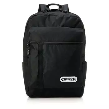 Backpack Large Capacity Plain Many Pockets A4 Storage PC Storage Line Tape Black F [Outdoor Products] Men s