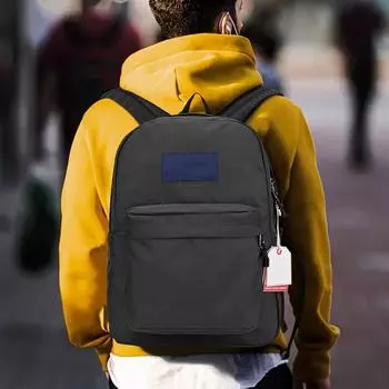 Backpack Large Capacity School Bag Backpack Computer Bag Male And Female Students Solid Color Campus Travel Waterproof One Size чёрный