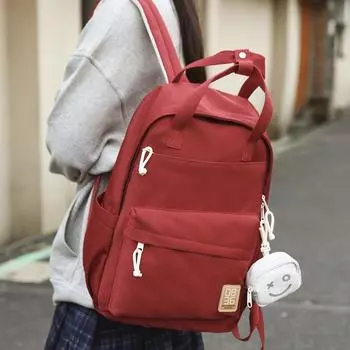 Рюкзак большой вместимости, износостойкий, водоотталкивающий, студенческий дорожный рюкзак красный