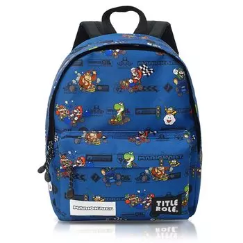Backpack Mario Kart Kids Mario Luigi Goods Large Capacity B5 Storage Navy F [Title Role] тёмно-синий