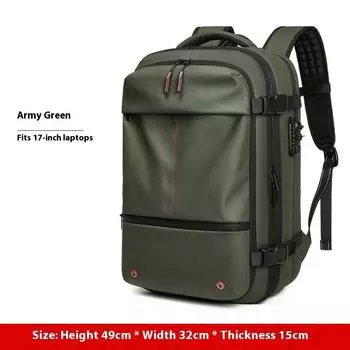 Backpack Men s Casual Large Capacity Multifunctional Travel Bag Vacuum Compression Anti-splashing Water Business Travel Computer Bag 19 inch