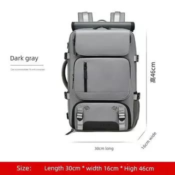 Backpack Men s Expansion Computer Bag Short-Distance Travel Backpack Dry Wet Separation Large Capacity Luggage Schoolbag Men 7798 dark gray 18 inch