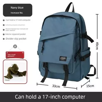 Backpack Men s Simplicity Large Capacity Computer Travel Backpack Female Junior High School Student High School and College Student Schoolbag Men (Large) Blue [New Product Special offer pendant]]