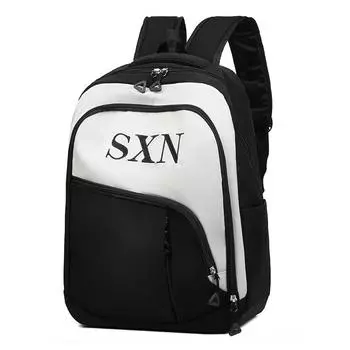 Backpack New fashionable large-capacity campus schoolbag Simple contrasting color Junior high school student travel backpack чёрный