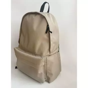 Backpack Non-Printed Japanese High Quality Goods Simple Black Large Capacity Computer Backpack Male and Female College Student Canvas Bag Schoolbag Deep beige