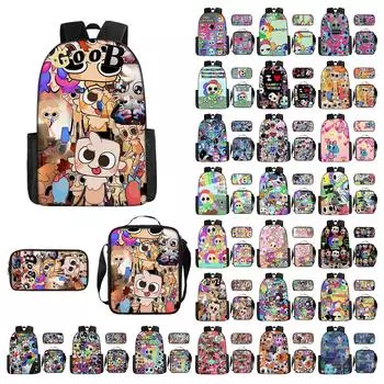 Backpack Printed Backpack Crossbody Bag Pencil Case Three Piece Set One Size