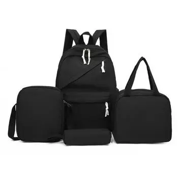 Backpack with Lunch Box Set,4PCS Aesthetic Bookbag Pure Color Simplicity,Backpack for Teen & Elementary,Birthday Gift for Daughter