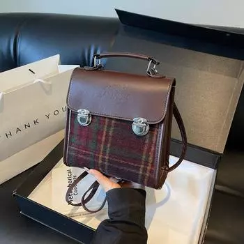 Backpack Women s 2025 Fashion Retro Handbag Student Travel Casual Backpack чёрный