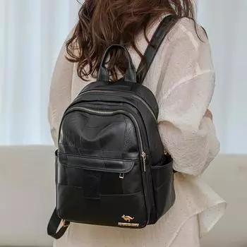 Backpack Women s Bag PU Retro Commuter Backpack розовый