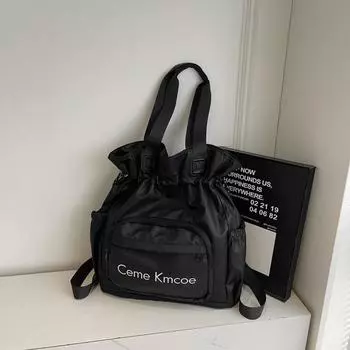 Backpack Women s Fashion Commuter Large Capacity Short-haul Travel Bag Shoulder Bag Light Dry and Wet Separation Sports Bag чёрный