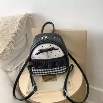 Backpack Women s Fashion Niche Sense Leisure Student Class School Bag Street Trend High Value Travel Backpack чёрный