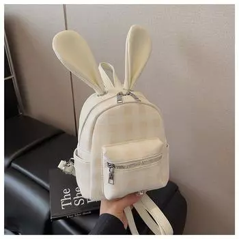 Backpack Women s Fashion Niche Student School Bag Cute Rabbit Ears Cartoon Trend High Value Travel Backpack