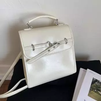 Backpack Women s Fashion Versatile Casual Student School Bag Street Texture Trend Lightweight Travel Backpack белый