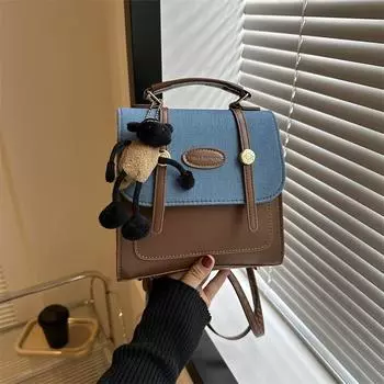 Рюкзак женская сумка нишевый дизайн сумка 2024 осень новая корейская версия рюкзака для отдыха и путешествий Without pendant чёрный