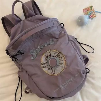 Backpack Women s Schoolbag 2024 New Arrival Female College Student Travel Lightweight and Large Capacity Travel Small Backpack Purple casual backpack