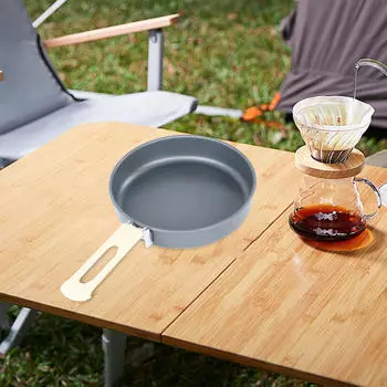 Backpacking Frying Pan featuring a Compact Design and Nonstick Surface M Stainless Steel