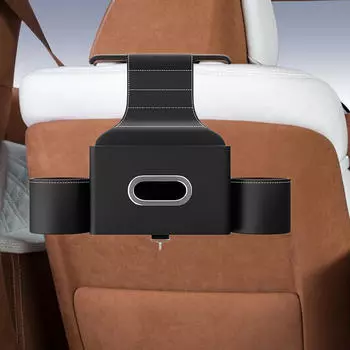 Backseat Storage Solution for Car, Organizer with Tissue Holder чёрный