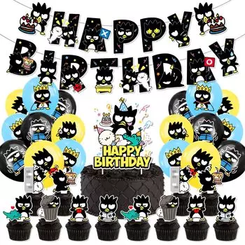 Bad Badtz Maru Украшение на день рождения Гирлянда из воздушных шаров на день рождения Украшение на день рождения Набор воздушных шаров Гирлянда на день рождения Украшение на торт Happy