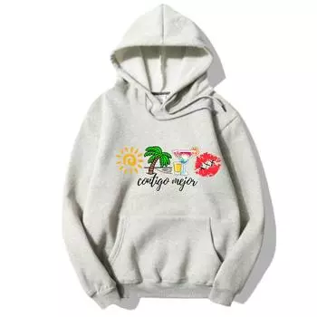 Bad Bunny Hoodie для подростков с длинным рукавом корейская одежда забавная уличная мужская кофта осенняя унисекс толстовка XS серый