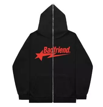 Badfriend Ins High Street Y2K унисекс флисовые толстовки и свитшоты на молнии, свободные мужские и женские уличные одежды большого размера XL
