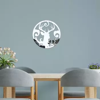 Badge deer mirror wall sticker wall self-adhesive decorative acrylic living room bedroom cartoon creative wall sticker