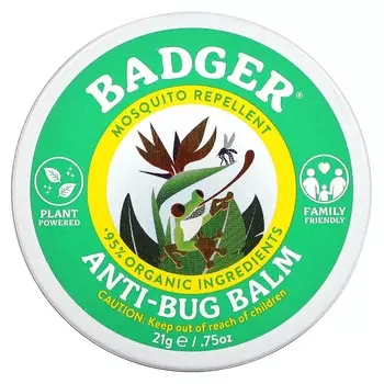 Badger, Бальзам против насекомых, цитронелла и розмарин, .75 унций (21 г)