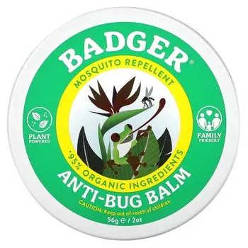 Badger, Бальзам против насекомых, цитронелла и розмарин, 2 унции (56 г)