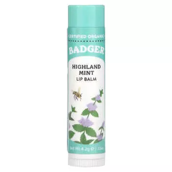 Badger, Lip Balm, Highland Mint, 0.15 oz (4.2 g)
