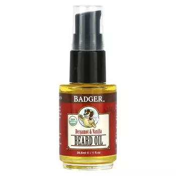 Badger, Navigator Class, масло для бороды, бергамот и ваниль, 1 жидкая унция (29,6 мл)