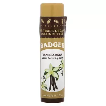 Badger, Organic, бальзам для губ с маслом какао, стручок ванили, 0,25 унции (7 г)