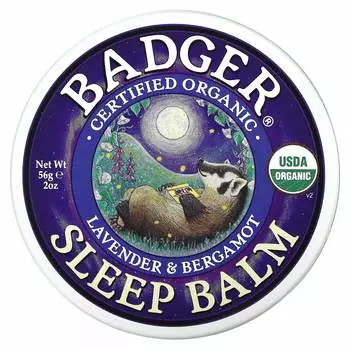 Badger, Органический бальзам для сна, лаванда и бергамот, 2 унции (56 г)