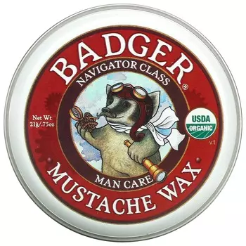 Badger, Органический воск для усов, мужской уход, 0,75 унции (21 г)
