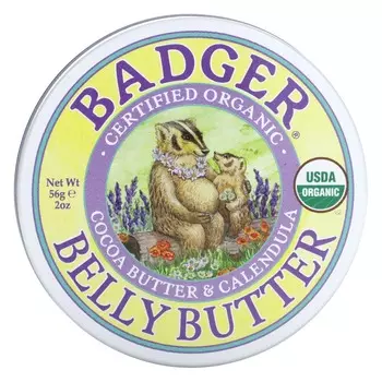 Badger, органическое масло для живота, какао-масло и календула, 2 унции (56 г)