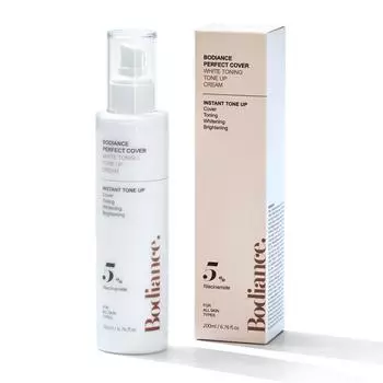 Badience Perfect Cover White Toning Тонирующий крем 200мл Непигментированный натуральный тонизирующий витаминный отбеливатель, 1 шт.