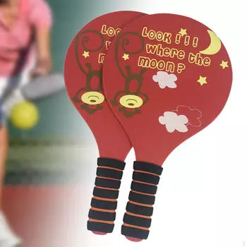 Бадминтон Ракетки с тремя волосяными ракетками Спортивные игры на пляже Игры в парке Игры на заднем дворе Мяч для двора красный